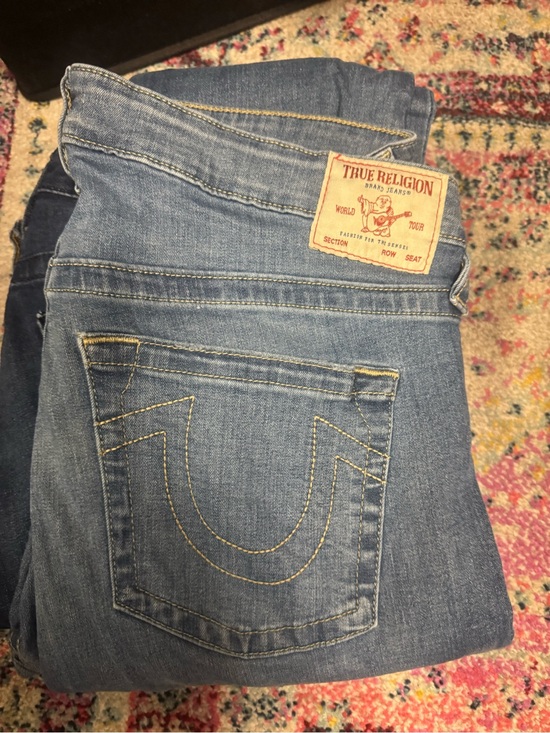 True Religion Denim - True Religion Women's Light Blue Skinny Jeans with Signature Pocket Stitching